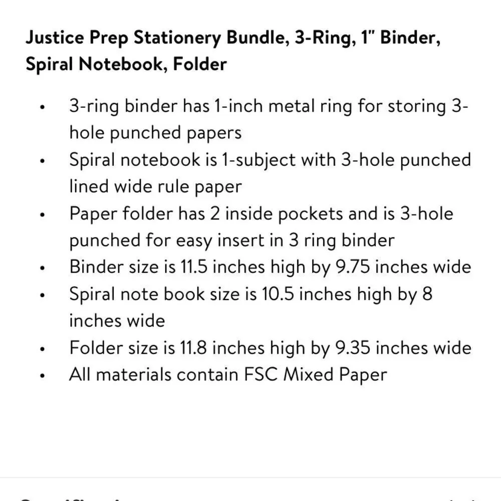 NEW Justice Prep Stationery Bundle | Back-to-School Set